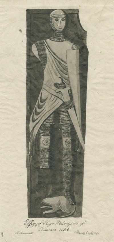Mavesyn Ridware - Tombe de Hugo Mavesyn : tracé à l