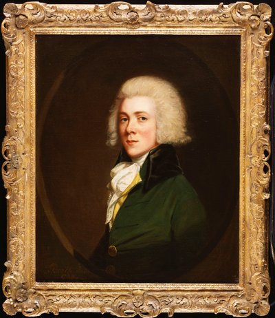 Portrait de Reginald Pearch, demi-longueur, en veste verte et cravate blanche, 1788 - Thomas Beach