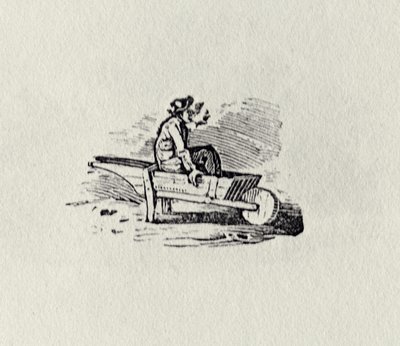 Un homme dans une brouette de 