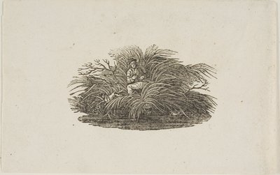 Cul-de-lampe : Homme dans un buisson - Thomas Bewick