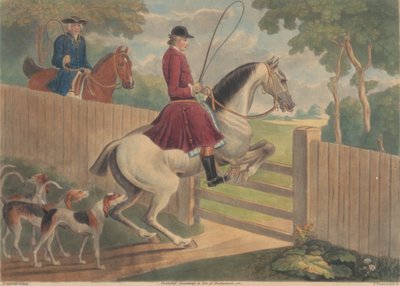 Chasse : Un cavalier mettant son cheval à une barrière - Thomas Burford