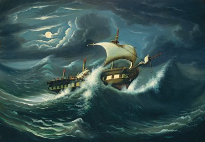 Frégate battue par les tempêtes - Thomas Chambers