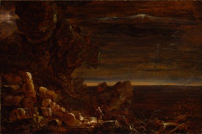 Le pèlerin du monde au terme de son voyage (étude pour la série La Croix et le monde) - Thomas Cole
