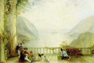 Figures sur un balcon, probablement à Westpoint - Thomas Creswick