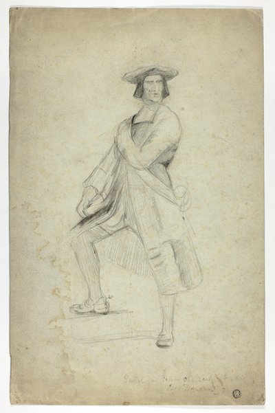 Étude pour un homme debout portant une écharpe et prenant une pose dramatique - Thomas Duncan
