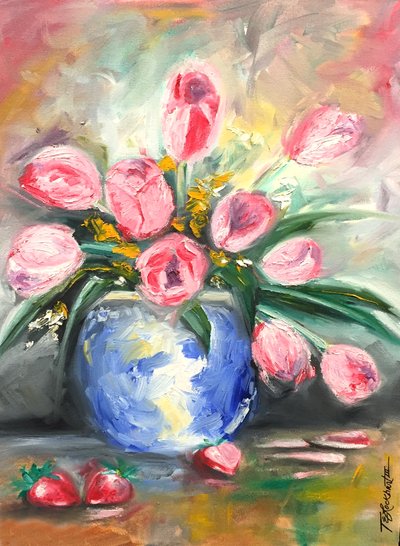 Lever de tulipe, 2014 (huile sur toile) - Thomas Elias Lockhart