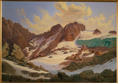 Le Dachstein, vu de Gosau (peinture sur toile) - Thomas Ender