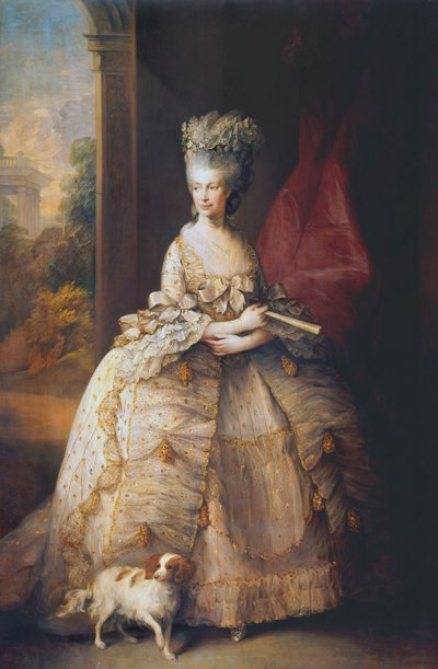 Charlotte de Mecklenburg-Strelitz, reine du Royaume-Uni, épouse du roi George III (peinture sur toile) - Thomas Gainsborough