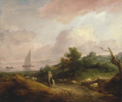 Paysage côtier avec un berger et son troupeau, entre 1783 et 1784 - Thomas Gainsborough