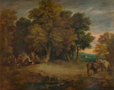 Campement de gitans : Coucher de soleil, vers 1758, 1935 - Thomas Gainsborough
