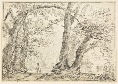 Homme avec chien dans la forêt - Thomas Gainsborough