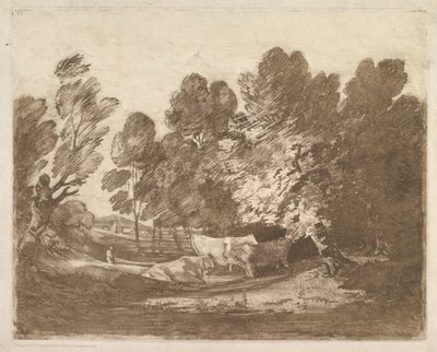 Paysage boisé avec bergers et vaches, 1er août 1797 - Thomas Gainsborough