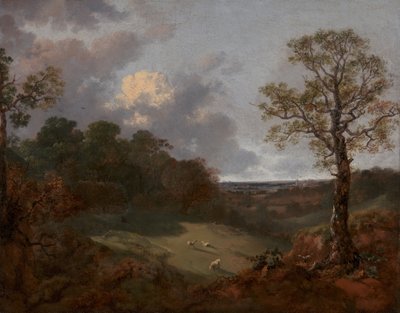 Paysage boisé avec une chaumière et un berger, 1748 à 1750 - Thomas Gainsborough