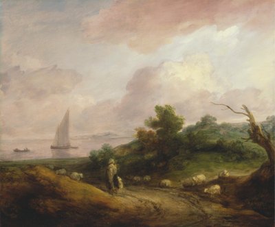 Paysage côtier avec un berger et son troupeau - Thomas Gainsborough RA