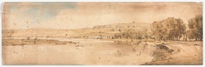 Une sélection de vingt des vues les plus pittoresques de Paris : Vue de Bell Vue et Pont de Sèvres prise de la terrasse près du Pont de St. Cloud - Thomas Girtin
