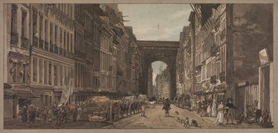 Une sélection de vingt des vues les plus pittoresques de Paris : Vue de la porte Saint-Denis..., 1803 - Thomas Girtin