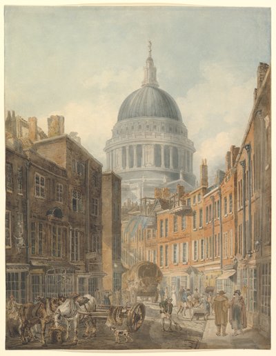 La cathédrale Saint-Paul, vue depuis Saint-Martin-le-Grand - Thomas Girtin