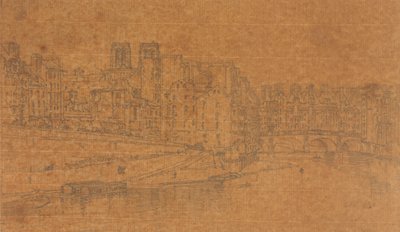 Vue du Pont St.Michel, prise du Pont Neuf, 1803 (étude pour la Planche 4 des Vues de Paris) - Thomas Girtin