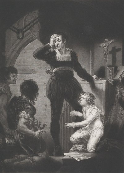 Prince Arthur et Hubert Shakespeare, Roi Jean, Acte 4, Scène 1, 1823-24 - Thomas Goff Lupton