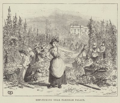 Cueillette du houblon près du palais de Farnham - Thomas Harrington Wilson