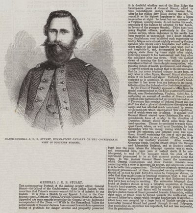 Major-Général J E B Stuart, commandant la cavalerie de l