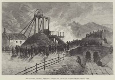 Mine de Mauricewood, Penicuik, Midlothian, scène du récent incendie désastreux - Thomas Harrington Wilson