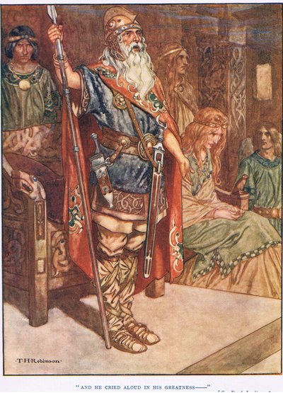 Et il cria à haute voix dans sa grandeur (litho) - Thomas Heath Robinson