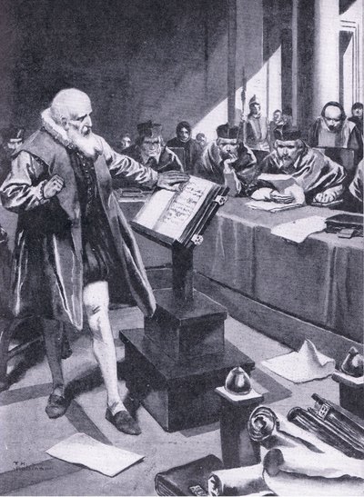 Galilée comparaît devant les cardinaux à Rome, illustration tirée de "Cassell