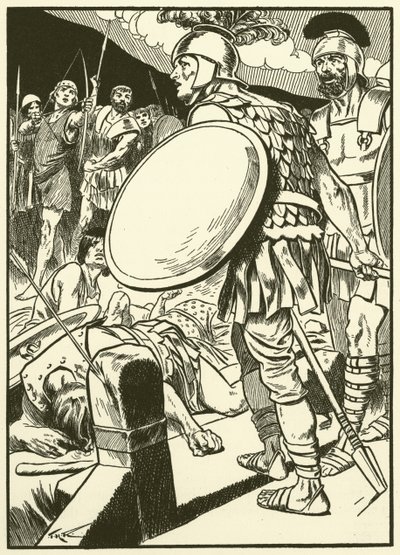 Horace au pont (gravure) - Thomas Heath Robinson