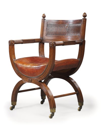 Fauteuil à cadre en X de la fin de l