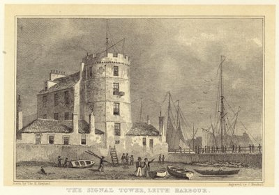 La Tour de signalisation, port de Leith (gravure) - Thomas Hosmer (after) Shepherd