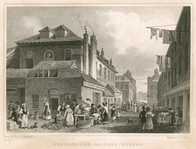 Marché de Hungerford, près des bâtiments de York, The Strand, Londres - Thomas Hosmer Shepherd