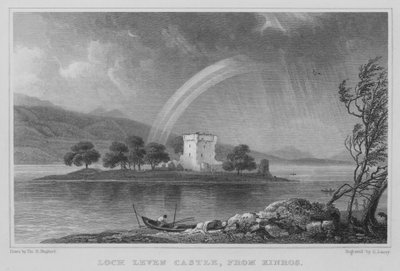 Château de Loch Leven, depuis Kinros - Thomas Hosmer Shepherd
