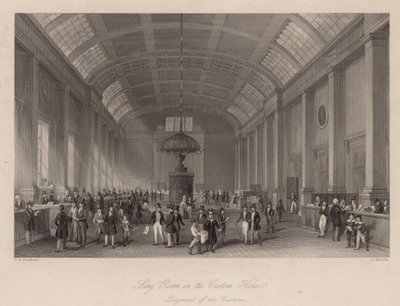 Grande Salle de la Douane à Londres, pour le paiement des droits de douane - Thomas Hosmer Shepherd