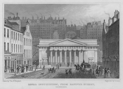 Institution royale, depuis Hanover Street, Édimbourg - Thomas Hosmer Shepherd