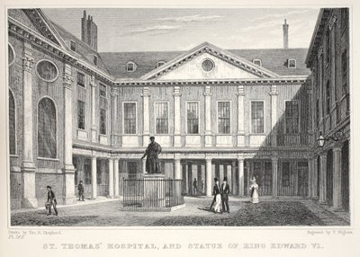 Hôpital Saint-Thomas et statue du roi Édouard VI, de 