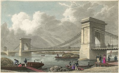 Pont suspendu sur la Tamise à Hammersmith - Thomas Hosmer Shepherd