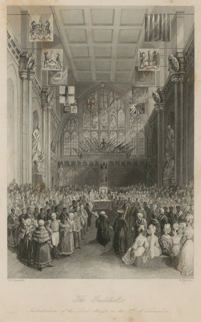 Le Guildhall : Installation du Lord Maire le 8 novembre - Thomas Hosmer Shepherd