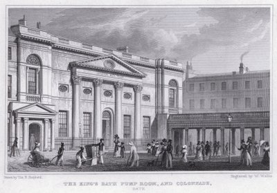 La salle des pompes du roi, et la colonnade, Bath - Thomas Hosmer Shepherd