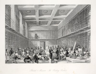 Salle de lecture et bibliothèque au British Museum, de 