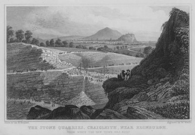 Les carrières de pierre, Craigleith, près d