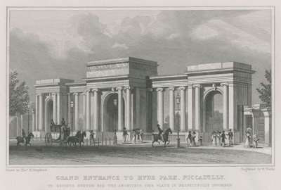 Arc de triomphe, entrée de Hyde Park, Londres - Thomas Hosmer Shepherd