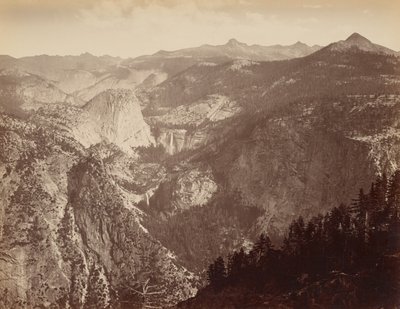 [La vallée de Yosemite vue du ciel] / [Yowiye et Piwyack. Vernal et Nevada Fall. Vallée de Yosemite depuis Glacier Point] / [Yowiye et Piwyack. - Thomas Houseworth and Company
