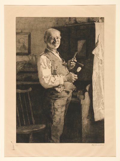 Sans titre [Homme se préparant à se raser] - Thomas Hovenden
