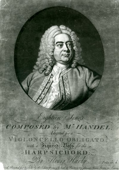 Dix-huit chansons composées par Handel adaptées pour un Violoncelle Obligato avec Clavecin par Henry Hardy - Thomas Hudson