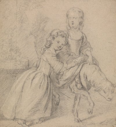 Deux filles dans un paysage, l