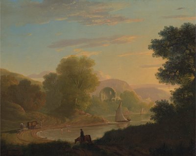 Scène côtière imaginaire, avec le temple de Vénus à Baiae - Thomas Jones