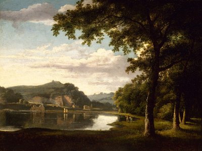 Paysage avec vue sur la rivière Wye par Thomas Jones - Thomas Jones