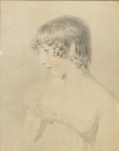Portrait en buste de Susan Bloxam, tourné de profil vers la gauche, 1818 - Thomas Lawrence