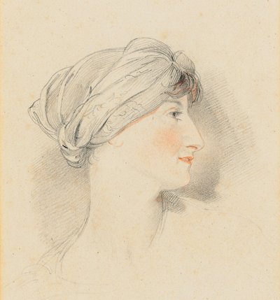 Portrait de Mme Jens Wolff, de profil à droite, portant un turban - Thomas Lawrence